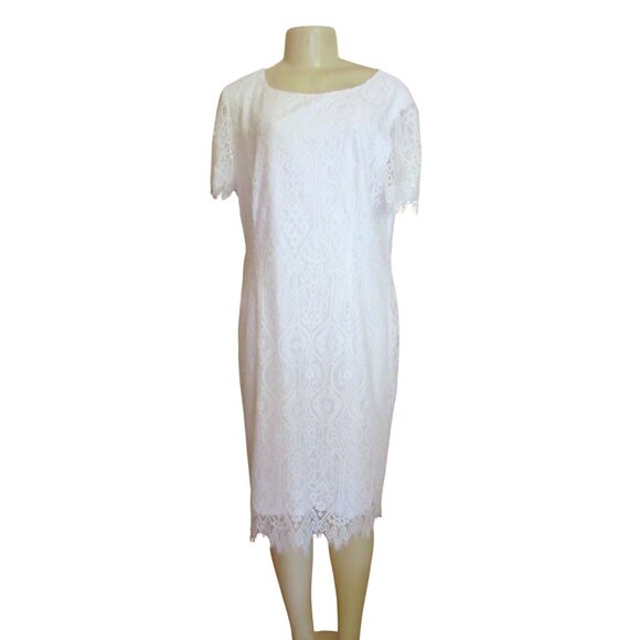 Preston & York Dresses & Skirts - Preston & York White Lace Shift Dress Size 16 New W/ Tags Elegant Design